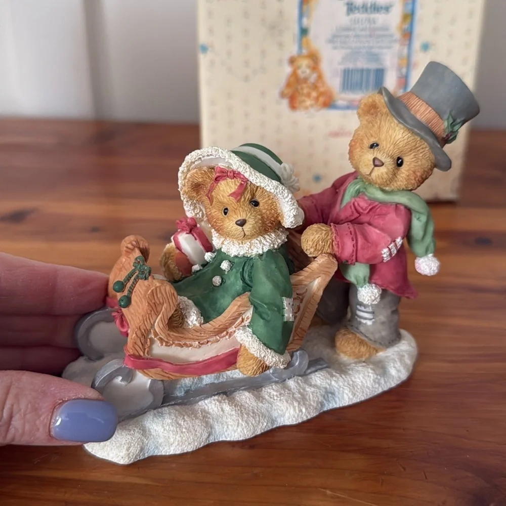 Vtg Cherished Teddies Figurines Klaus Hannah Lindsey & Lyndon We Bear Thanks